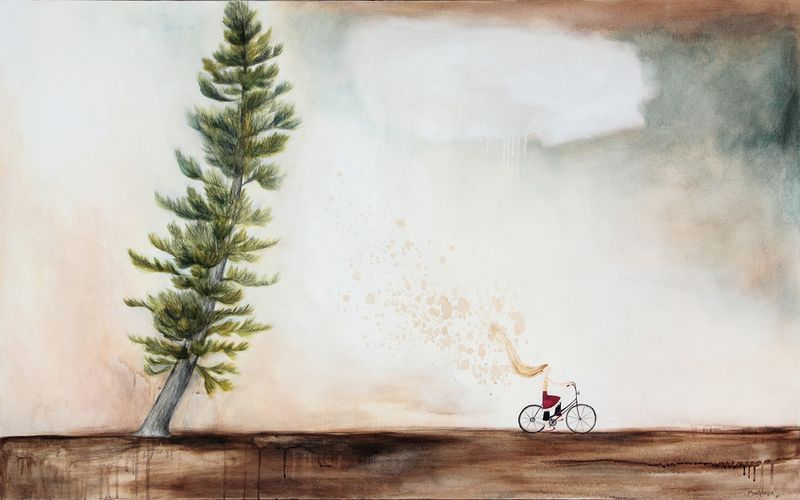 "Rouler libre", acrylique sur toile, 36" x 48", 2010
