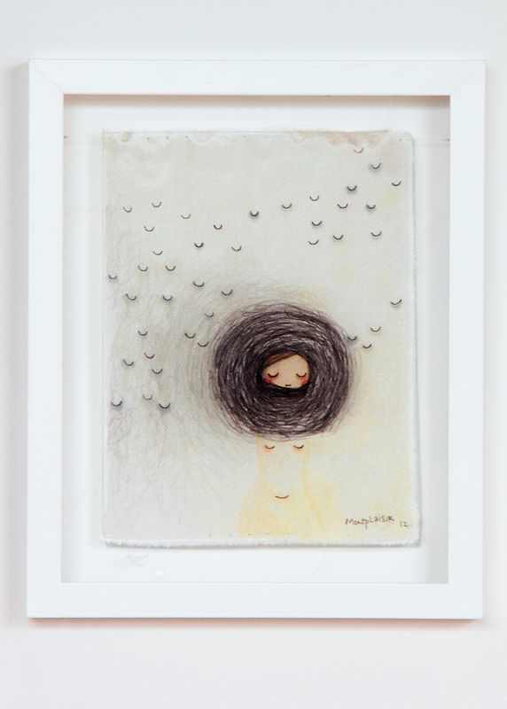 "Tout mon corps sourit", peinture sur soie, 6" x 8", 2012