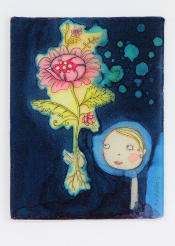 "Beauté lumineuse", peinture sur soie, 8" x 10", 2012